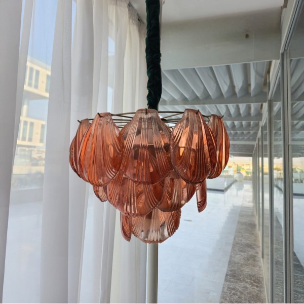 Vintage Shell Glass Chandelier Vintage Shell Glass Chandelier