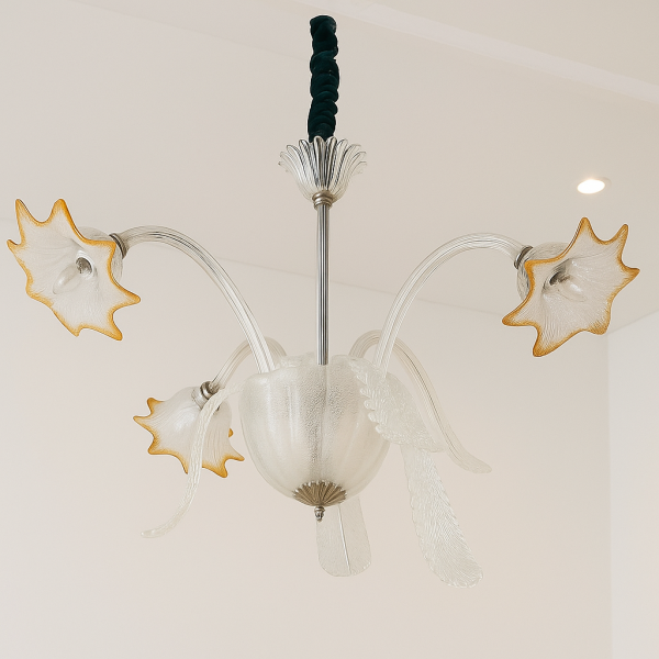 Murano Amber Edge Chandelier Murano Amber Edge Chandelier