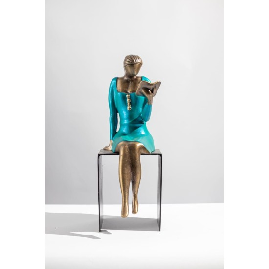 The Reader in Blue Dress