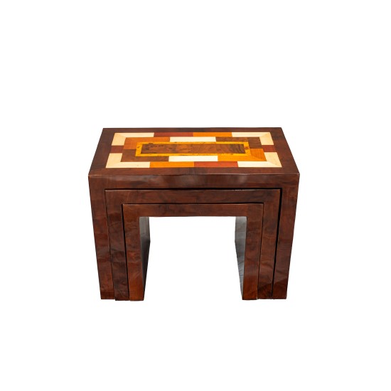 Art Deco Style Nesting Tables with Pattern Art Deco Style Nesting Tables with Pattern