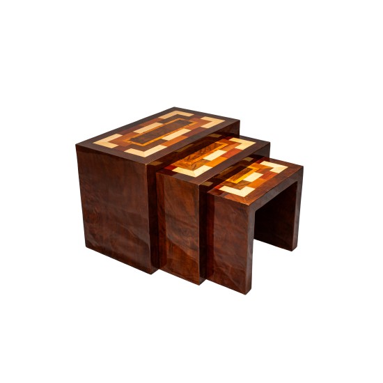 Art Deco Style Nesting Tables with Pattern Art Deco Style Nesting Tables with Pattern