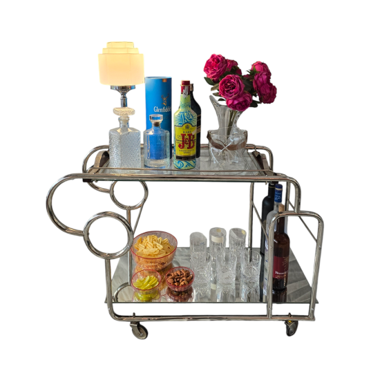Retro Glass Bar-Cart Retro Glass Bar-Cart