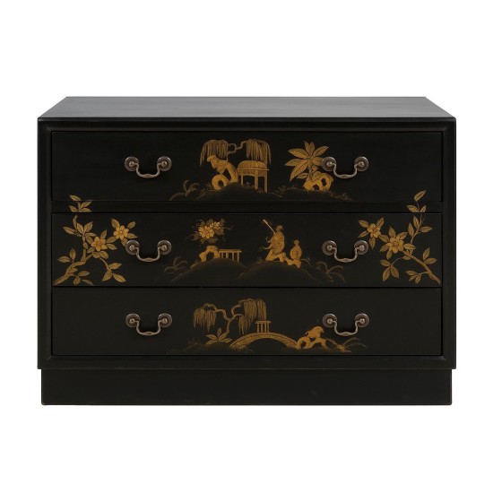 Black Chinoiserie Chest with Gold Detailing Black Chinoiserie Chest with Gold Detailing