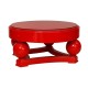 Vintage Red Lacquer Round Coffee Table