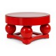 Vintage Red Lacquer Round Coffee Table