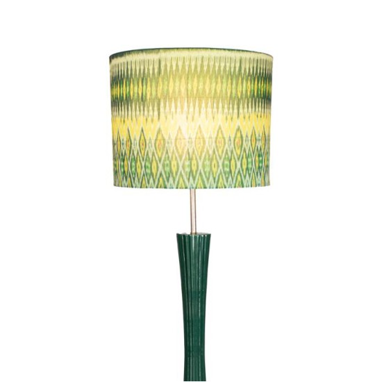 Fluted Emerald Mid-Century Floor Lamp