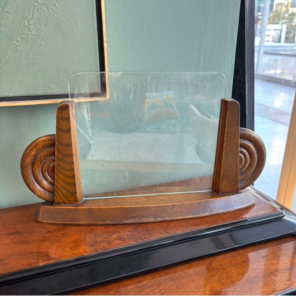 Art Deco Carved Wooden & Glass Frame Art Deco Carved Wooden & Glass Frame