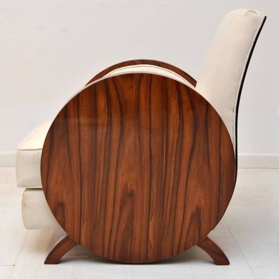 Art Deco Round Arm Chair