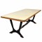 Mid Century Dining table with Leather top