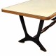 Mid Century Dining table with Leather top