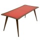 Mid Century Red Glass Top Table