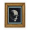 Vintage Framed Portrait Drawing of an Elderly Man