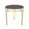 Vintage Gold Side Table with Smoked Glass