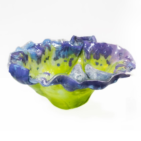 Lime Green and Violet Core Mosaic Bowl Lime Green and Violet Core Mosaic Bowl